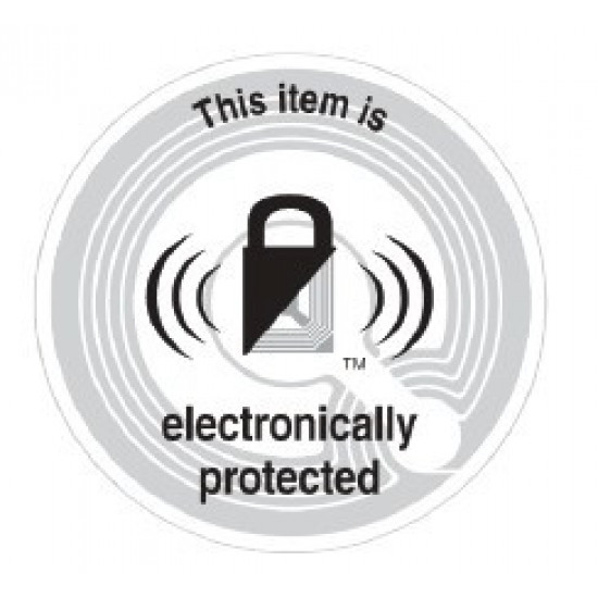 Радиочестотни етикети Checkpoint, серия 2933 EP Round Tamper 33 mm с 25 % повишена детекция с апликация на черен катинар