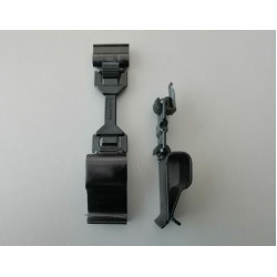 Универсална голяма щипка за касетки и тавички с рамо 10 мм и картодържател, черна Универсална голяма щипка за касетки и тавички с рамо 10 мм и картодържател, черна