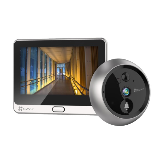 Безжична видео-шпионка с вградена батерия за автономно захранване за стандартен монтаж във врата Hikvision CS-DP2