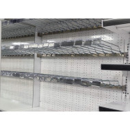 Метална кука за бар-релса двойна с етикетник 30см Метална кука за бар-релса двойна с етикетник 30см